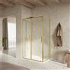 Parama Box doccia slim 100x70cm con porta scorrevole e parete fissa profili oro spazzolato e vetro 6mm trasparente anticalcare h190| Portofino