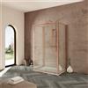 Parama Box doccia tre lati 80x100x80cm con porta scorrevole profili rame spazzolato vetro 6mm trasparente anticalcare h190| Portofino