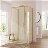 Parama Box doccia 3 lati 90x70x90cm con porta a libro profili oro spazzolato vetro 6mm trasparente anticalcare h190| Portofino
