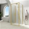 Parama Box doccia 3 lati 80x75x80cm con porta saloon profili oro spazzolato vetro 6mm trasparente anticalcare h190| Portofino