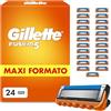 Gillette Lamette Gillette Fusion 5, 24 Lamette Da Barba Di Ricambio per Rasoio Barba Manuale Fusion5, da 5 Lame, Rasatura Scorrevole con Striscia Lubrificante, Fino a 1 Mese di Rasatura per Lametta