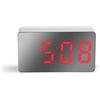 Hosrivae Orologio silenzioso per auto a LED con display digitale multicolore da viaggio sveglia con specchio per veicolo ufficio camera da letto - Mini orologio elettronico portatile per alimentazione USB