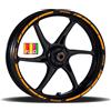 Pimastickerslab Adesivi Cerchioni Moto Set Completo per 2 Ruote 17 Pollici Strisce Cerchi Custom Vari Colori universale Mod.1 cod.RT001 (037 ARANCIO FLUO)
