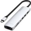 Satechi 7-in-1 hub multiporta USB-C adattatore Ethernet, 4K HDMI, 100W USB-C, USB-A 3.2, micro/SD, argento