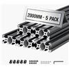 StarTech Profilo in alluminio 2040 - Set di profili in alluminio con scanalatura a V, 6 x 2 metri - Anodizzato secondo gli standard UE - Profilo estruso ad alta resistenza - Ideale per stampanti 3D, banchi da lavoro CNC, strutture portanti - Colore nero