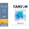 Canson Montval - Blocco per acquerello,guazzo,acrilico,collato lato corto 29,7 x 42 cm A3, 12 fogli, 300 g/m² grana fine