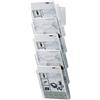 Helit H6103102 - Portadepliant da parete the grid wall DIN A4 | 5 tasche, trasparente per volantini, opuscoli e documenti in formato verticale