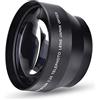 Mimdixy Teleconvertitore per fotocamera, 67mm 2.2X Teleconvertitore universale Fotocamere DSLR portatili Accessorio Vetro ottico in metallo Ingrandimento migliorato per riprese