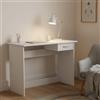 Dmora - Scrivania Oise, Scrittoio Multiuso, Tavolo per Ufficio Porta PC, Piano di Lavoro, 101x49 h76 cm, Bianco Opaco