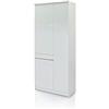 Dmora Armadio 3 Ante + 1 cassetto, Legno, Bianco, 77 x 34 x 183 cm