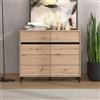 Dmora Credenza Fumikoo 106x40x90h cm Marrone Rovere Nodi 2 Cassetti 2 Ripiani, Madia Apertura Battente, Scorrevole