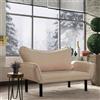 Dmora - Divano Letto 2 posti Aquilonis, Sofà trasformabile, Divanetto per Ospiti, Poltrona Letto, 140x65 h70 cm, Crema