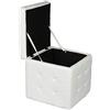 Dmora Pouf-Contenitore In Finta Pelle, Colore Bianco, cm 45 x 47 x 45, Small