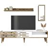 Dmora - Mobile porta TV Alnilam, Credenza da soggiorno, Armadio basso per TV, Base parete attrezzata, 180x45h35 cm, Bianco e Noce