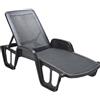 Dmora Lettino Prendisole Milano, Sdraio da Giardino Regolabile con braccioli, Lettino da Esterno, 100% Made in Italy, 192x71h100 cm, Antracite
