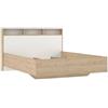 Dmora - Letto Piazza e Mezza Carissa, Sommier per Camera da Letto, Giroletto per Stanza, Struttura Porta Materasso, 206x150 h97 cm, Rovere e Bianco