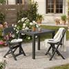 Dmora Set Salotto da Esterno Sperlong Nero Antracite 2 Posti Un Tavolino, Salottino Outdoor Made in Italy