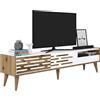 Dmora - Mobile porta TV Alnilam, Credenza da soggiorno, Armadio basso per TV, Base parete attrezzata, 180x45h35 cm, Bianco e Noce