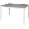Dmora allungabile Alacuas, Pranzo Estensibile, Consolle Multiuso con allunghe, Tavolo in Metallo con ripiano in Laminato, Cm 130x85h76, Bianco e Olmo