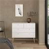 Dmora - Cassettiera Tiffany, Settimino Multiuso, Comò Camera da Letto, Mobile con cassetti, 99x39 h82 cm, Bianco