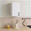 Dmora - Mobile pensile 1 anta Este, Armadietto sospeso, Mobiletto a muro, Armadio ausiliario multifunzione, 40x34 h59 cm, Bianco