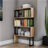 Dmora - Libreria Wezen, Scaffale da ufficio, Mobile portalibri, Biblioteca, 80x22h128 cm, Noce