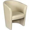 Dmora - Poltrona Abrera, Poltrona da salotto, Seduta imbottita, Sedia con braccioli in ecopelle, 64x63h76 cm, Beige