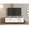 Dmora Mobile Porta TV Mokiha 157x40x52h cm Marrone Rovere Nodi Un Ripiano Apertura a Ribalta, 2 Ante