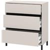 Dmora Cassettiera Chiketo 80x40x90h cm Beige 3 Cassetti Apertura Scorrevole, Chiusura Scorrevole