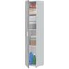 Dmora Armadio multiuso a 1 anta battente e 3 ripiani regolabili, Guardaroba moderno, Mobile alto a colonna, Cm 41x37h182, colore Cemento e Bianco