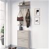 Dmora Mobile da Ingresso Benguela 54x28x181h cm Marrone Olmo Appendiabiti Apertura a Ribalta, 2 Ante
