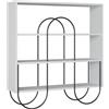 Dmora Libreria Malia 96x26x99h cm Bianco 2 Ripiani 3 Ante, Biblioteca Installazione a Muro