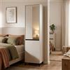 Dmora Guardaroba 2 Ante Hafuka 55x206h cm Bianco Appendiabiti 2 Ripiani, Armadio Camera da Letto 3 Vani