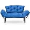 Dmora Divano Letto 2 Posti Zeeusis 155x70 cm blu Contenitore Reclinabile, Braccioli