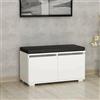 Dmora - Scarpiera Brachium, Mobile portascarpe, Armadio da Ingresso Multiuso, Mobiletto per Calzature, 80x35 h42 cm, Bianco