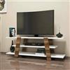 Dmora - Mobile porta TV Mir, Credenza da soggiorno, Armadio basso per TV, Base parete attrezzata, 120x34h42 cm, Noce e Bianco
