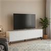 Dmora - Mobile Porta TV Aljanah, Credenza da Soggiorno, Armadio Basso per TV, Base Parete attrezzata, 180x30 h50 cm, Bianco