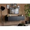 Dmora Mobile Porta TV Matsudo 154x42x32h cm Nero Un Ripiano 2 Ante, 2 Vani