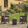 Dmora Salotto da Esterno Jupiter, Set da Giardino con Cuscini, Salottino Indoor e Outdoor Effetto Rattan, 100% Made in Italy, Marrone