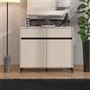 Dmora Credenza Fumikoo 106x40x90h cm Bianco Crema 2 Cassetti 2 Ripiani, Madia Apertura Battente, Scorrevole