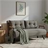 Dmora - Divano Letto 2 posti Merak, Sofà trasformabile, Divanetto per Ospiti, Poltrona Letto, 133x78 h78 cm, Grigio Scuro
