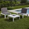 Dmora - Set salotto da esterno Cervia, Set da giardino con 2 sedute con schienale ed 1 modulo multifunzione, Salottino con cuscini, 100% Made in Italy, Bianco