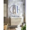 Dmora Mobile sottolavabo Dartford, Mobiletto da Bagno, Contenitore Porta lavabo, Armadio per lavandino, 80x45 h50 cm, Rovere