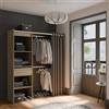 Dmora - Guardaroba grande Doubs, Mobile camera da letto, Cabina armadio portabiti, Armadio appendiabiti, 167x50 h192 cm, Rovere e Bianco opaco