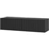 Dmora Mobile Porta TV Kurume 128x42x32h cm Nero Un Ripiano 2 Ante, 2 Vani