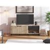 Dmora Mobile Porta TV Mirara 151x40x55h cm Marrone Rovere Nodi Un Cassetto 2 Ripiani, 2 Ante