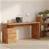 Dmora - Scrivania Siro, Scrittoio lineare, Scrivania ufficio multiuso, Scrivania salvaspazio multi posizione, 160x60h75 cm, Rovere