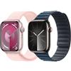 Apple Watch Series 9 Alluminio 45 mm (2023) | GPS | argento | cinturino sportivo bianco M/L