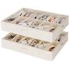 StorageWorks Scarpiera per armadio, per fino a 24 paia, in tessuto con divisori regolabili, scarpiera sotto il letto, beige (lino di cotone), 2 pezzi