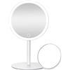 jutyum Specchio da trucco con illuminazione, specchio cosmetico, specchio in chmink, illuminazione con 3 colori di luce, luminosità regolabile, 70 perline luminose, 10 specchietti ingranditori